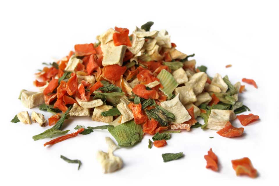 Dehydrated soup vegetables