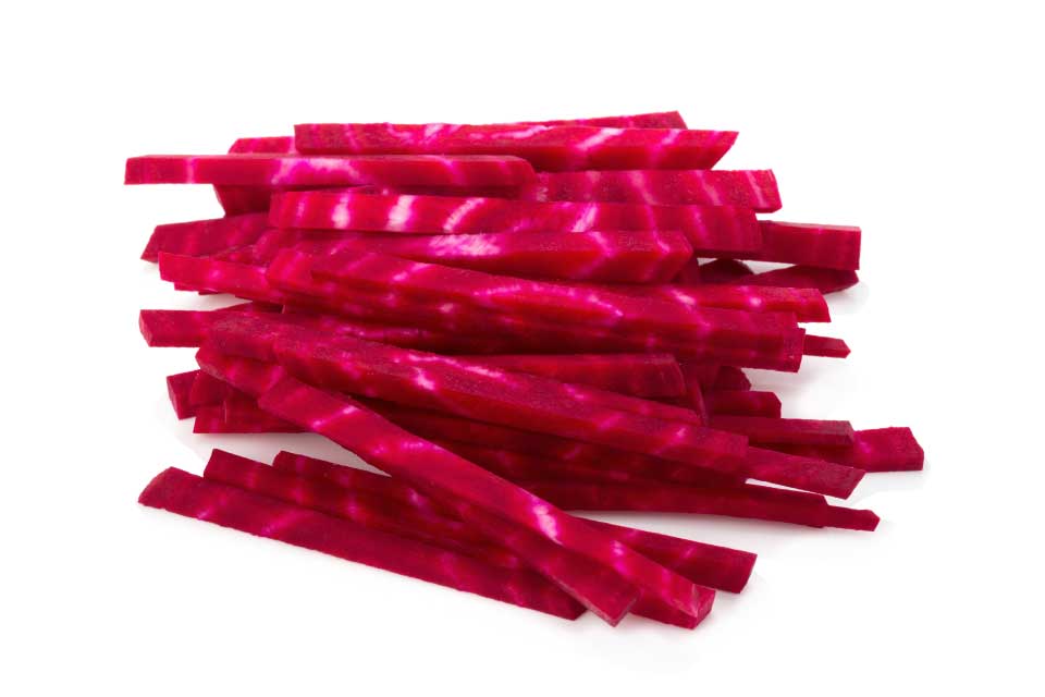 Red beetroot, stripes